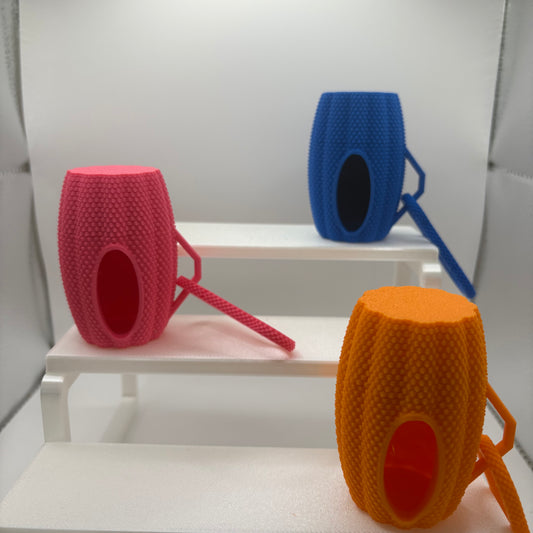 3D Printed Textured Dog Poop Bag Holder | Guide Dog & Service Dog Waste Bag Dispenser | Clip-On Leash Accessory