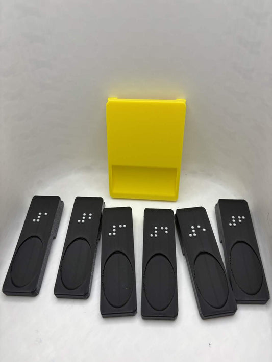 Perkins Brailler Key Extensions | 3D Printed Braille Labeled Accessibility Aid