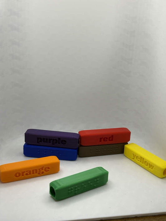 3D Printed Braille Crayon Caps for Crayola 8-Count | Color-Matched Accessibility Tool