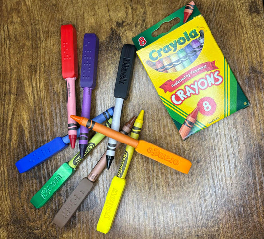 3D Printed Braille Crayon Caps for Crayola 8-Count | Color-Matched Accessibility Tool