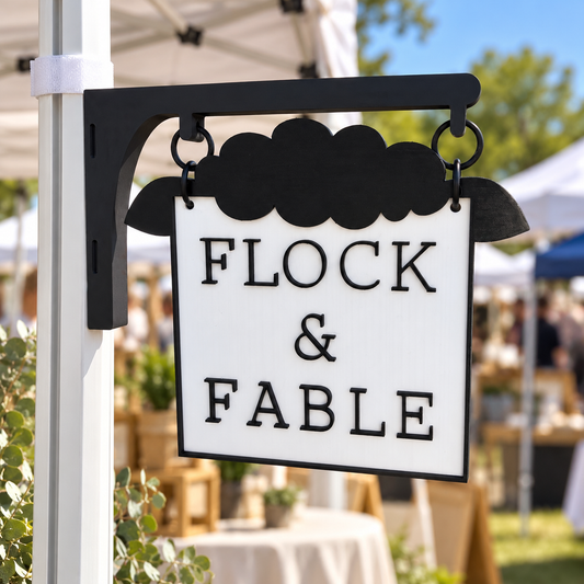 Custom Hanging Vendor Sign — Logo Booth Sign with Magnetic Mounting Bar