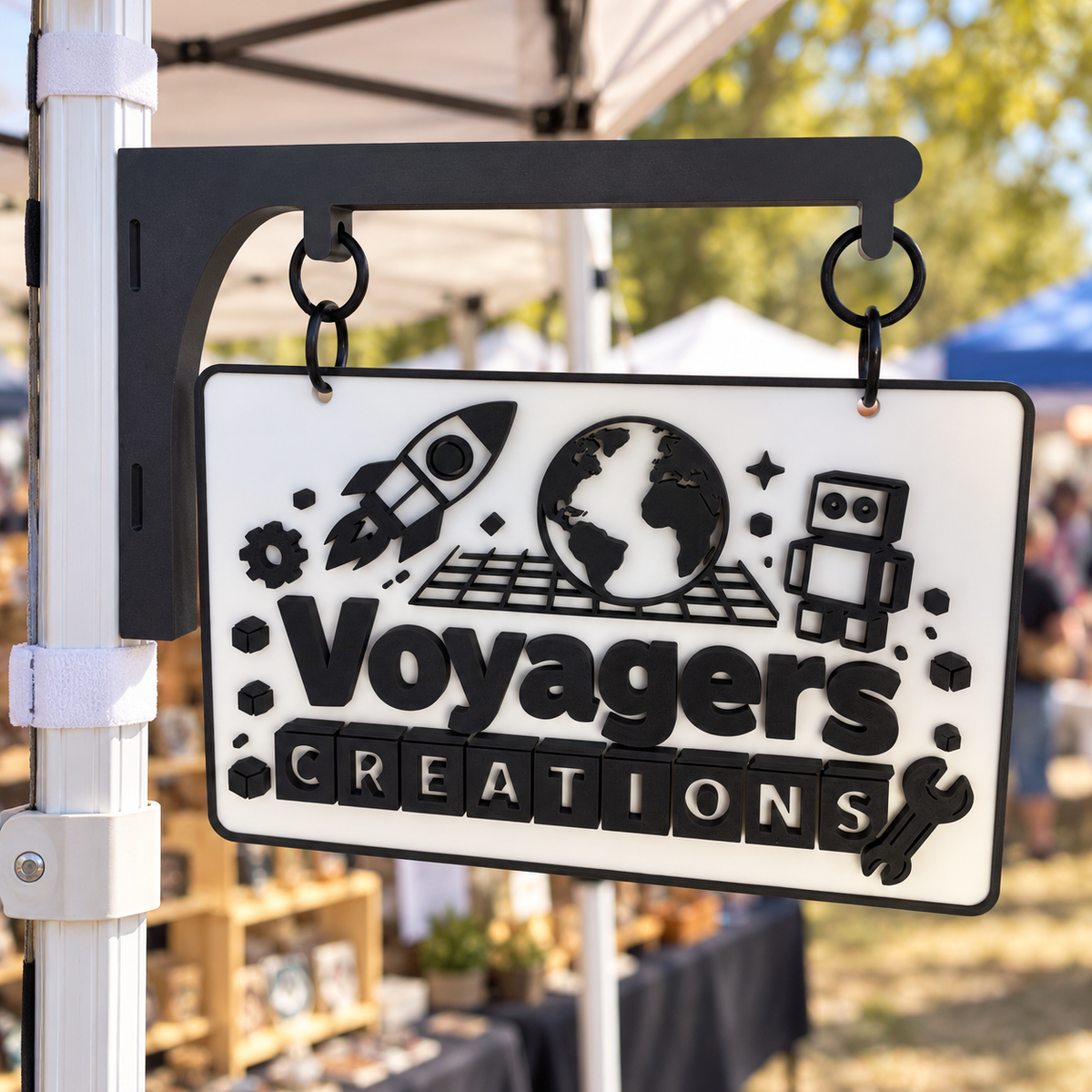 Custom Hanging Vendor Sign — Logo Booth Sign with Magnetic Mounting Bar