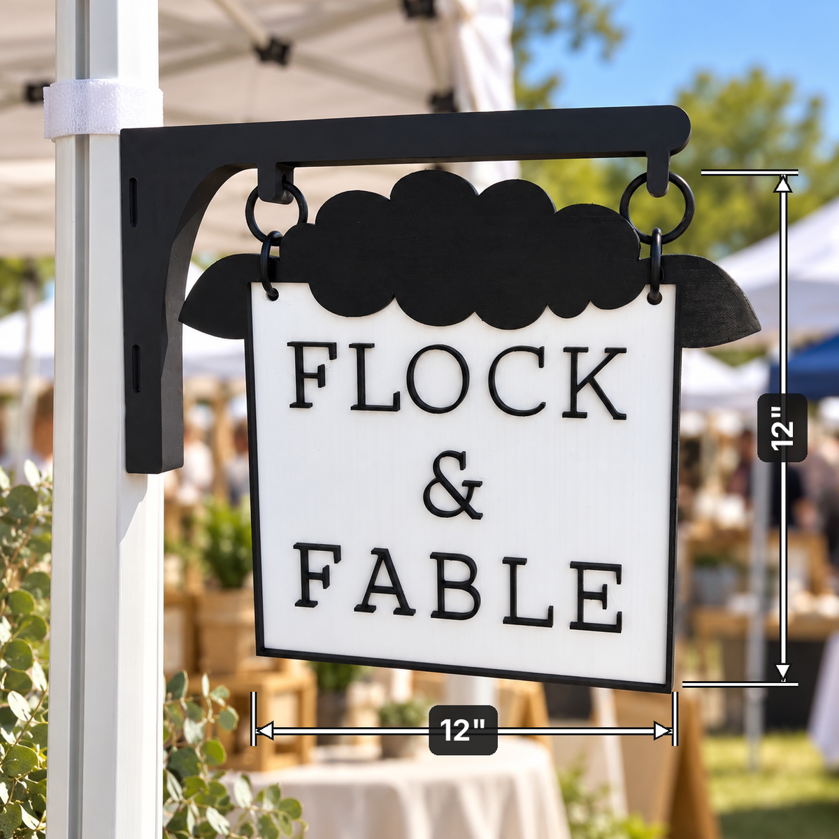 Custom Hanging Vendor Sign — Logo Booth Sign with Magnetic Mounting Bar
