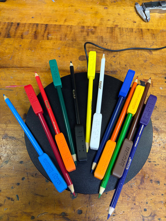Braille Colored Pencil Toppers – 12-Pack Accessibility Tool for Visually Impaired Students