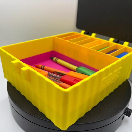 Personalized Braille Crayon Case, High-Contrast Storage Box for Low Vision Kids