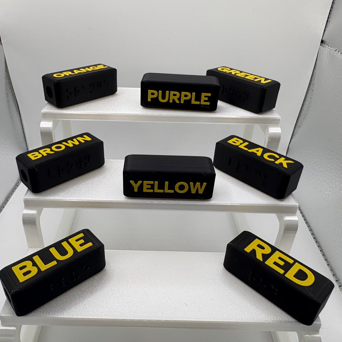 Large Print Braille Crayon Toppers | Accessible Classroom Tool, Color Identification Set