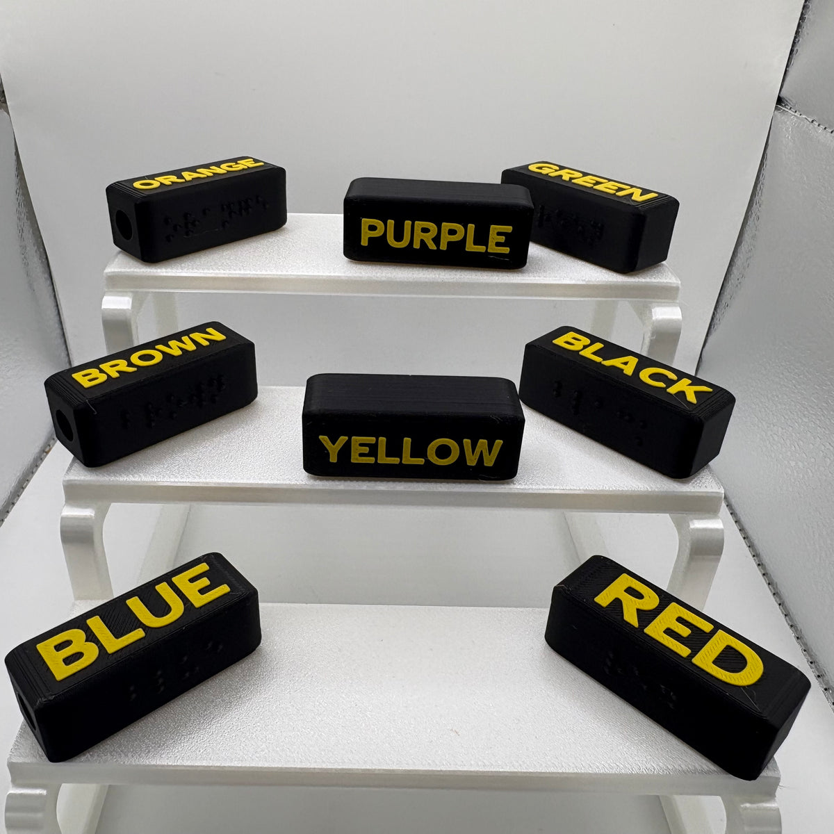 Large Print Braille Crayon Toppers | Accessible Classroom Tool, Color Identification Set