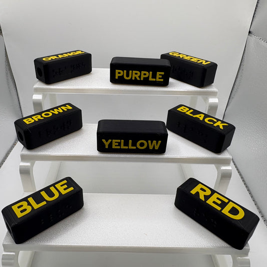 Large Print Braille Crayon Toppers | Accessible Classroom Tool, Color Identification Set