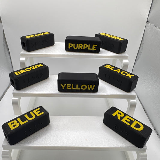 Large Print Braille Crayon Toppers | Accessible Classroom Tool, Color Identification Set