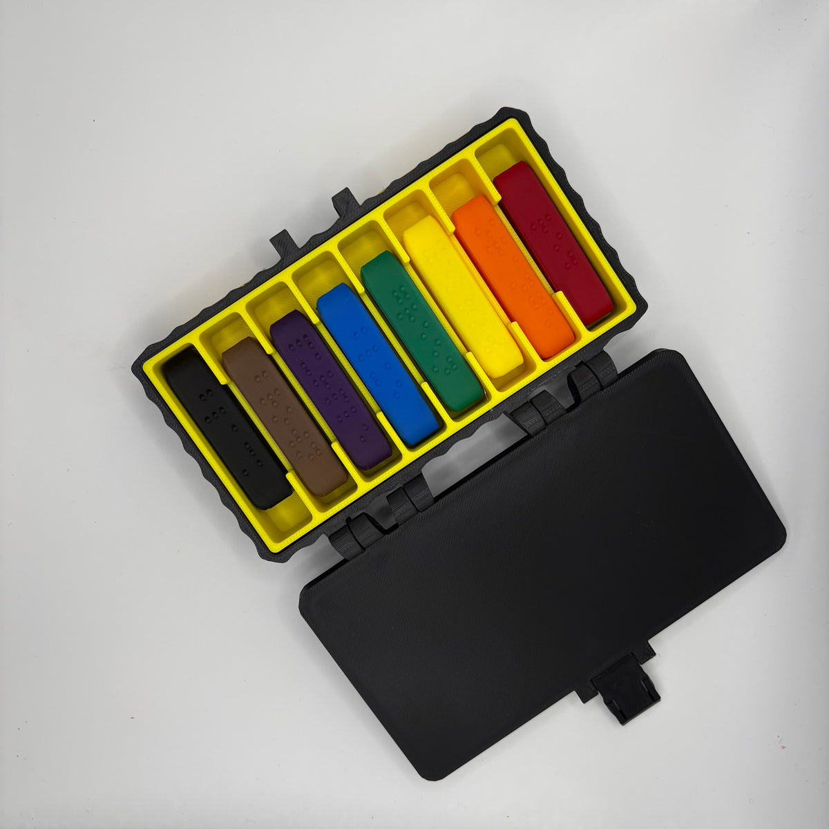 Personalized Braille Crayon Holder and Caps Set | Crayola 8-Pack Accessible Coloring