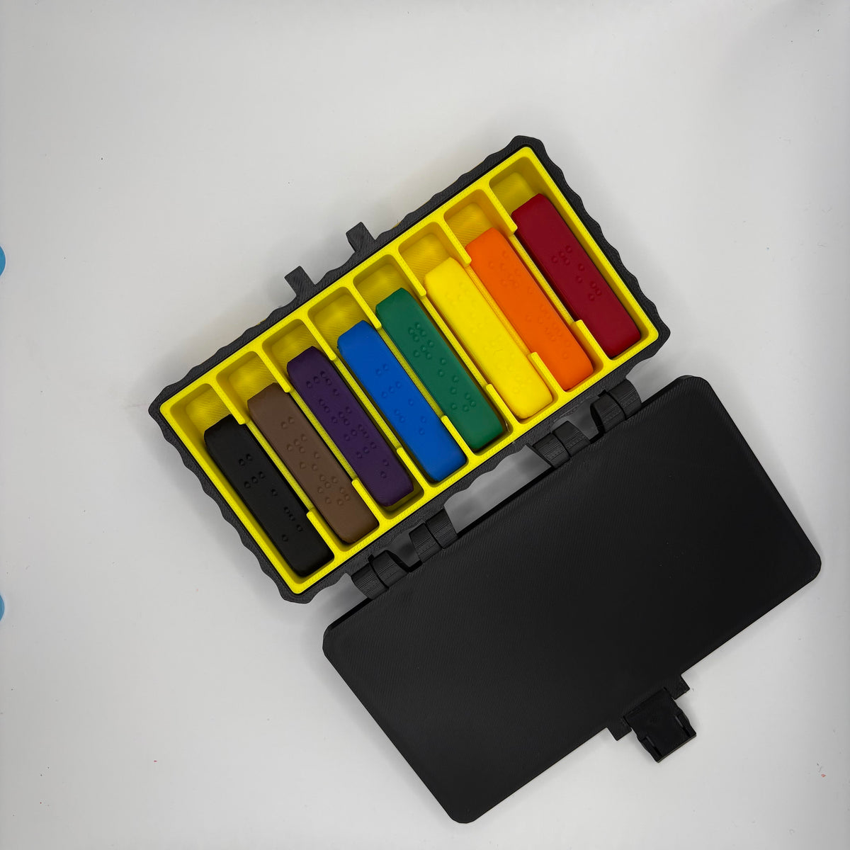 Personalized Braille Crayon Holder and Caps Set | Crayola 8-Pack Accessible Coloring