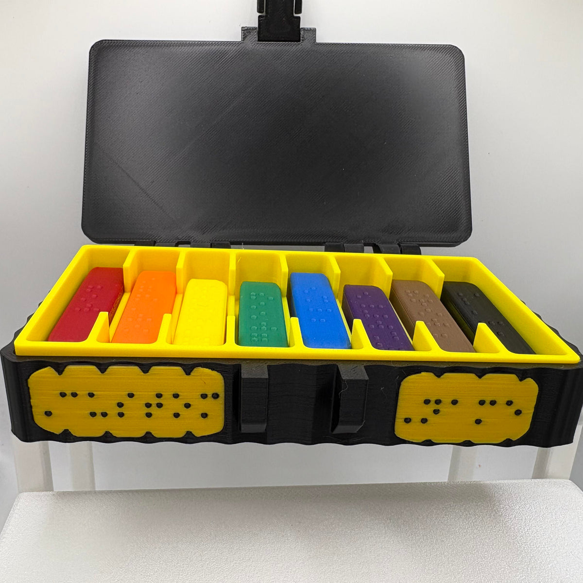 Personalized Braille Crayon Holder and Caps Set | Crayola 8-Pack Accessible Coloring