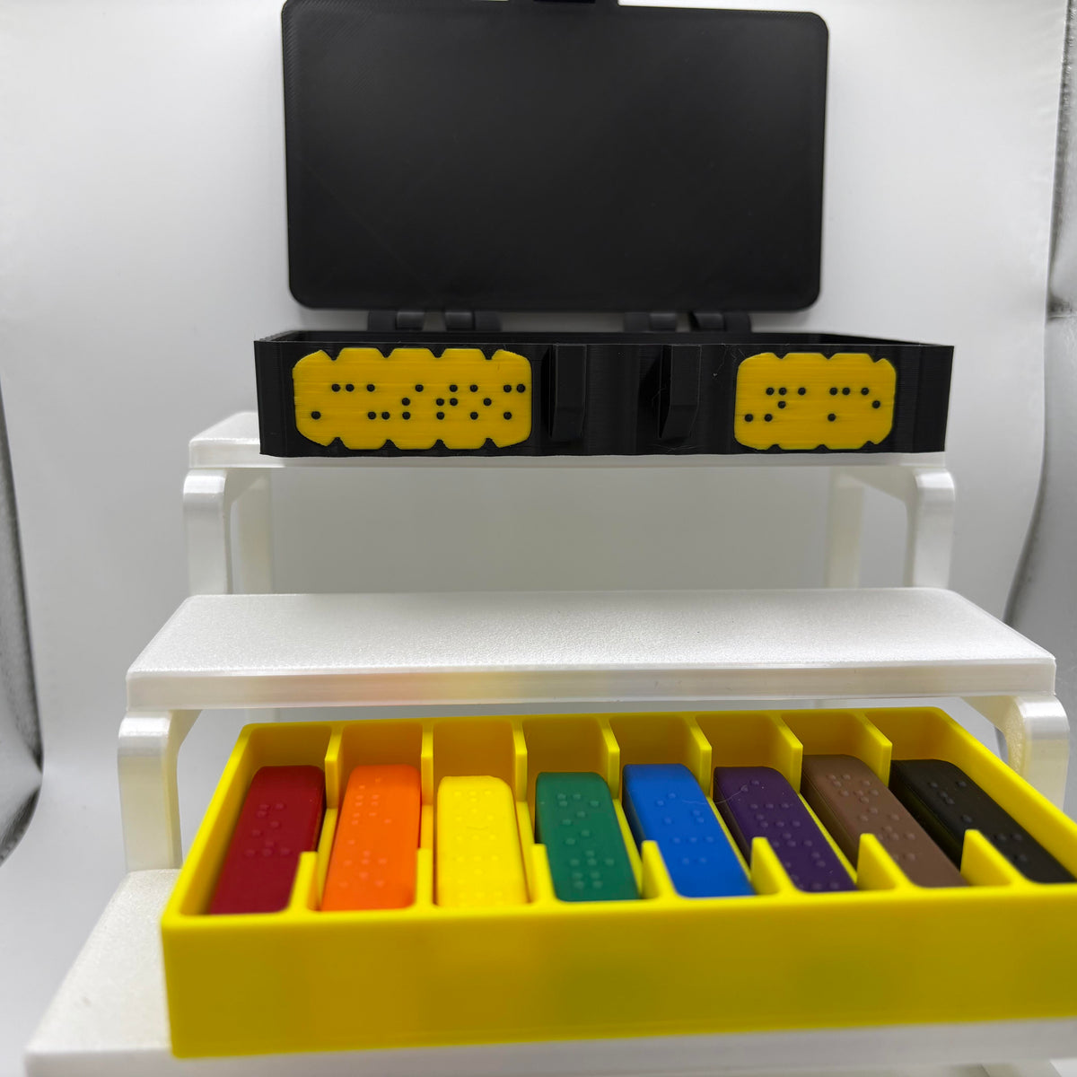 Personalized Braille Crayon Holder and Caps Set | Crayola 8-Pack Accessible Coloring