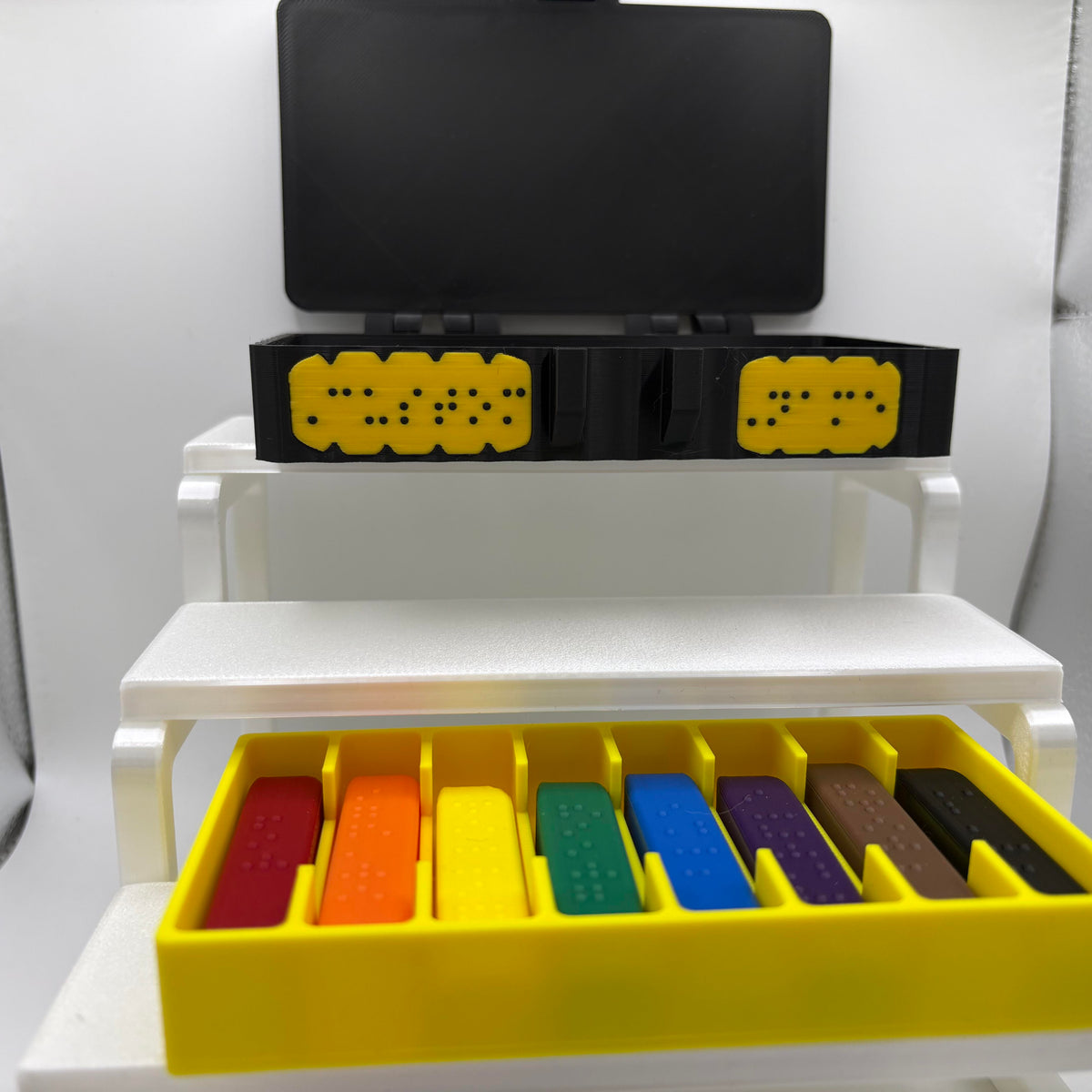 Personalized Braille Crayon Holder and Caps Set | Crayola 8-Pack Accessible Coloring