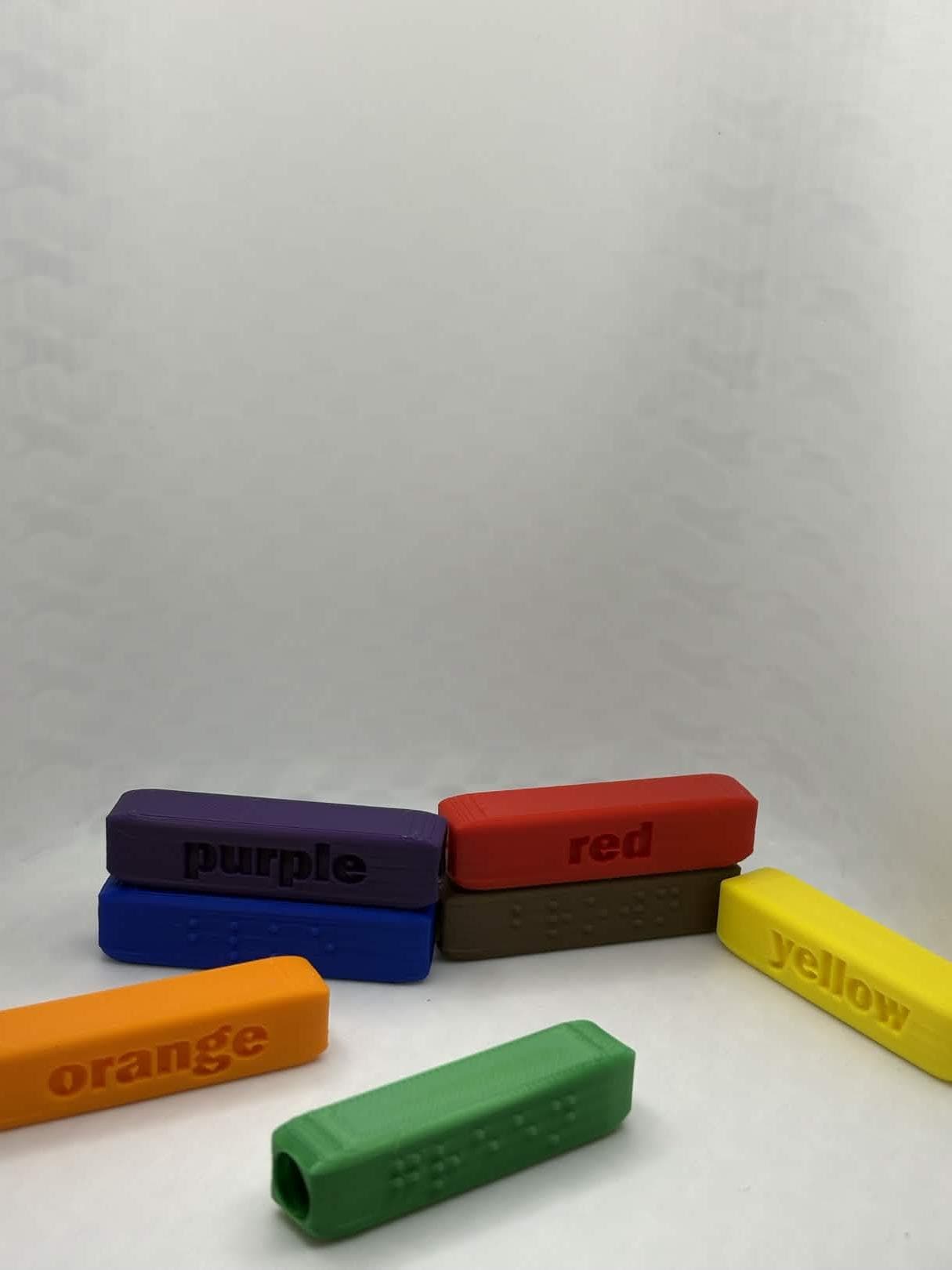 3D Printed Braille Crayon Caps for Crayola 8-Count | Color-Matched Accessibility Tool