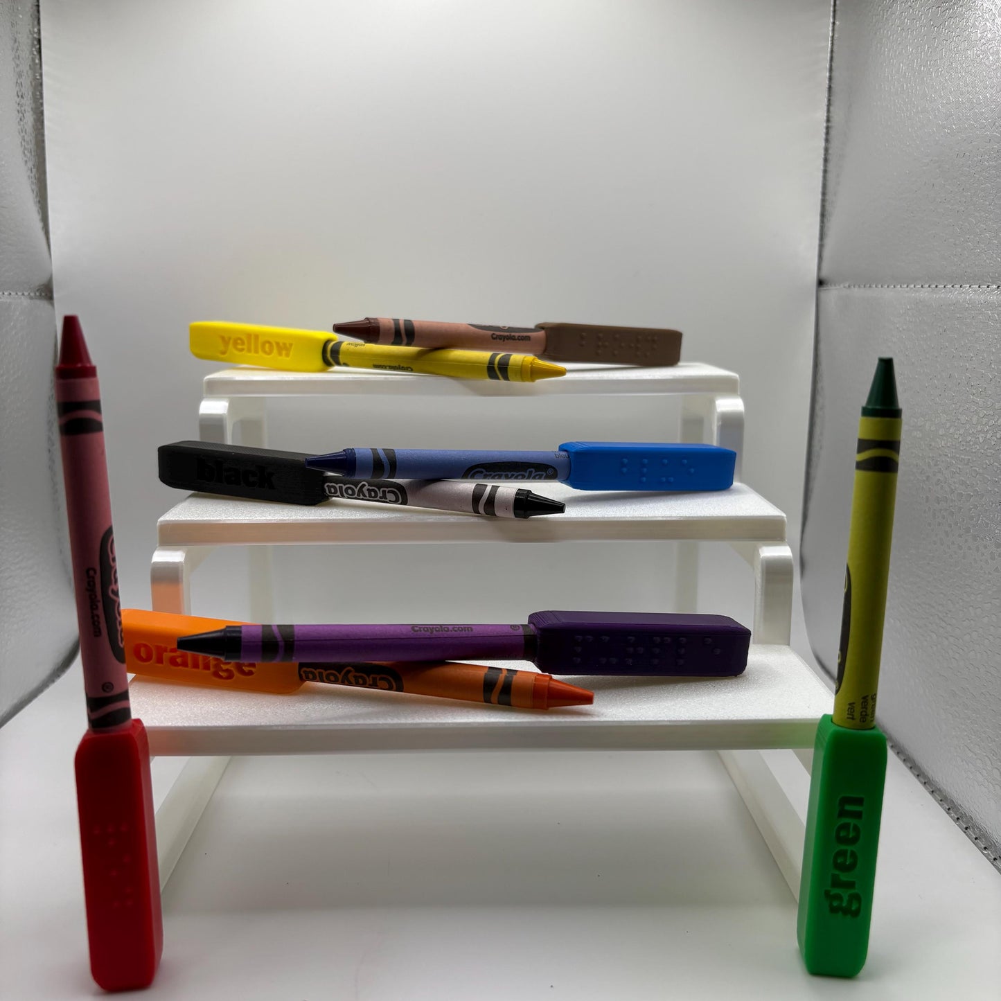 3D Printed Braille Crayon Caps for Crayola 8-Count | Color-Matched Accessibility Tool